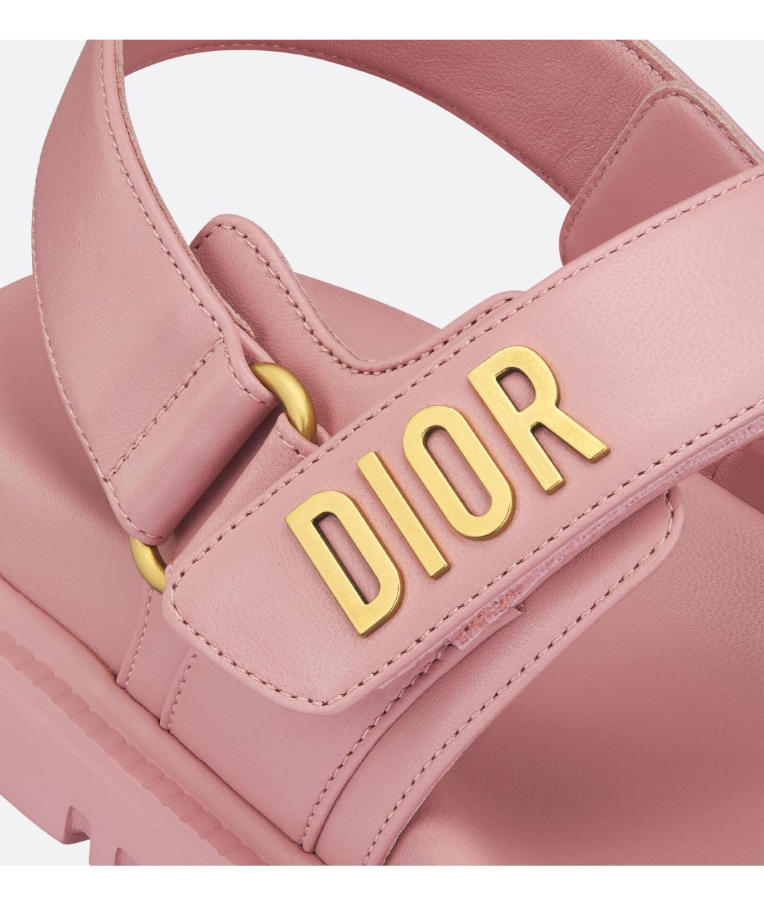 CHRISTIAN DIOR Розовые кожаные сандалии, фото 4