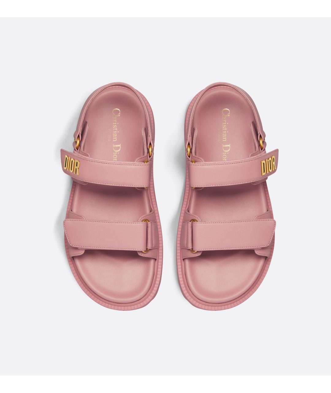 CHRISTIAN DIOR Розовые кожаные сандалии, фото 3