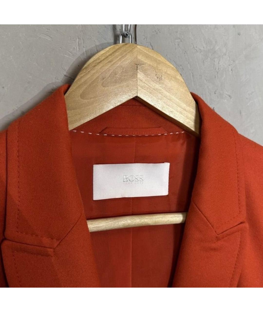 HUGO BOSS Оранжевый шерстяной жакет/пиджак, фото 4