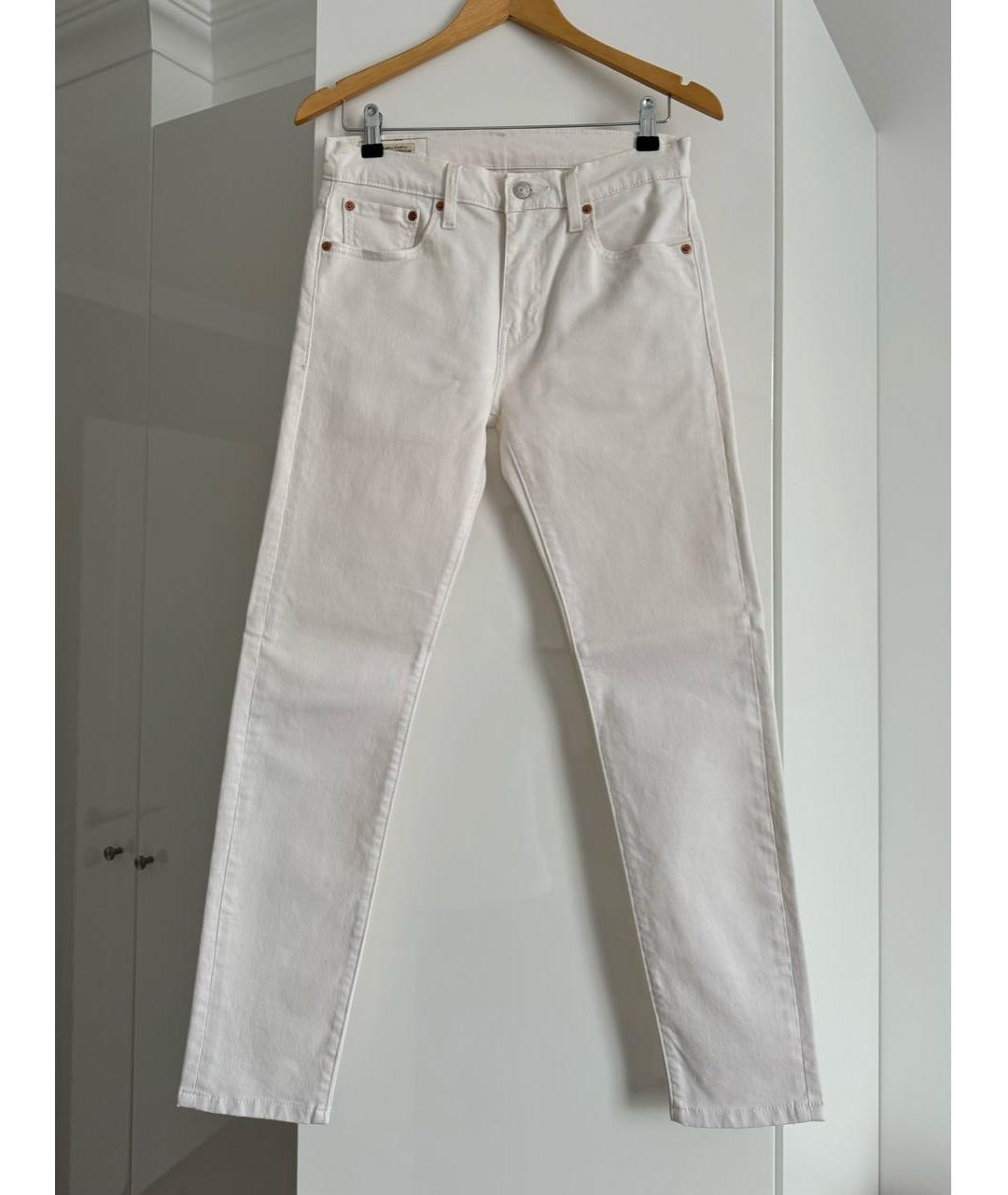 LEVI'S Белые хлопко-эластановые джинсы скинни, фото 4