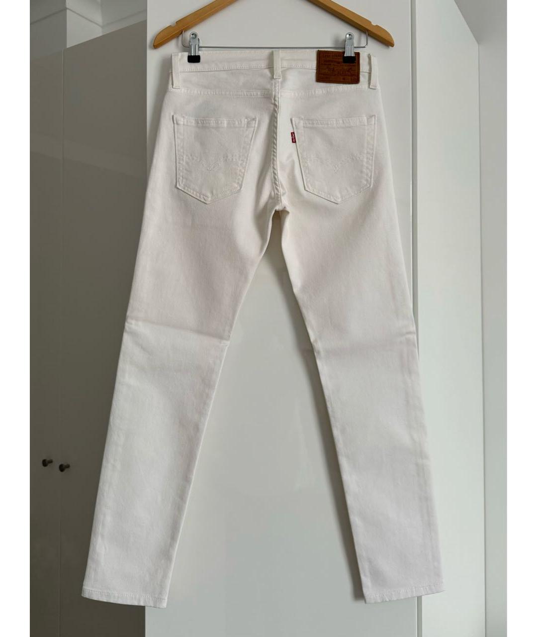 LEVI'S Белые хлопко-эластановые джинсы скинни, фото 2