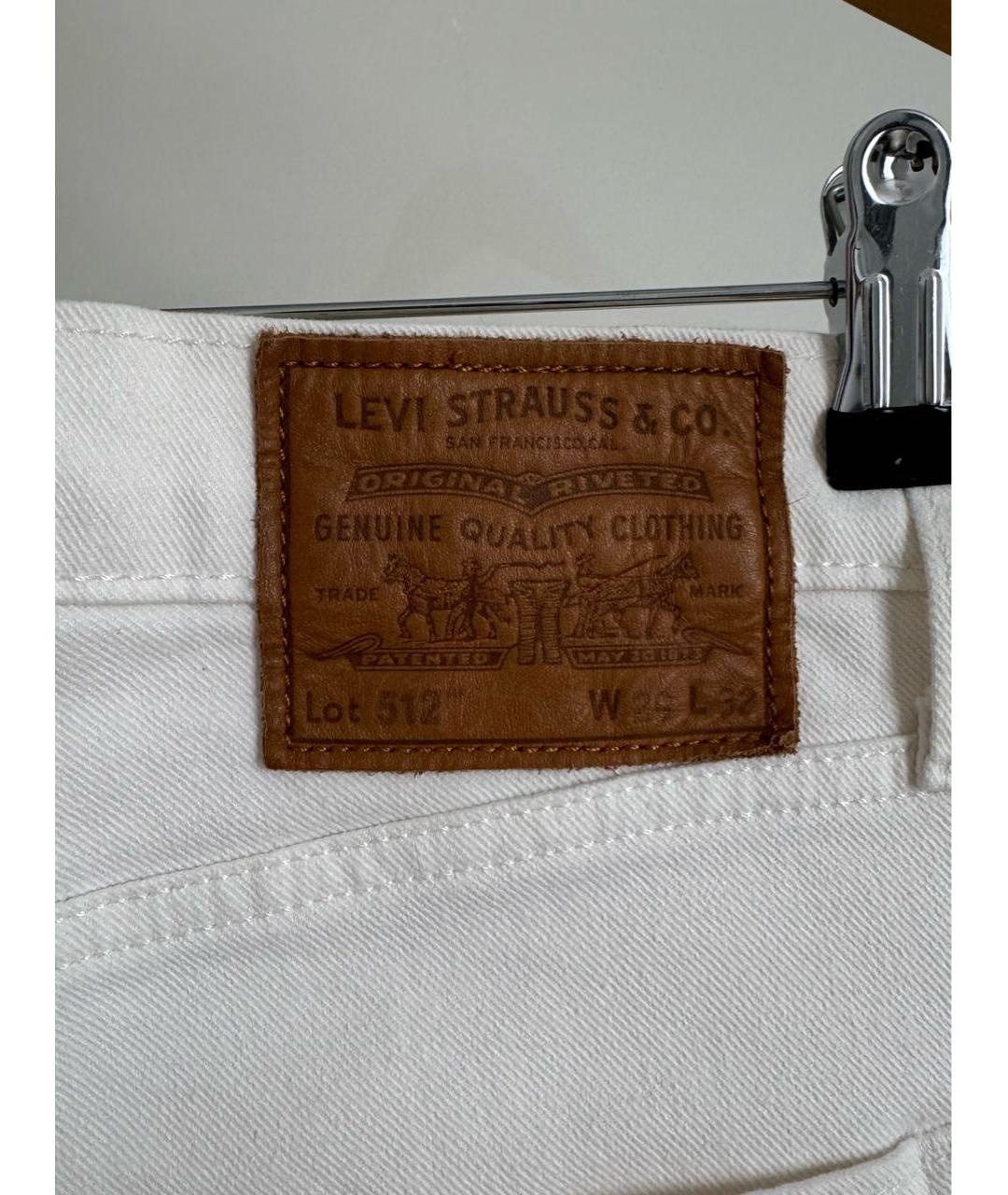 LEVI'S Белые хлопко-эластановые джинсы скинни, фото 3