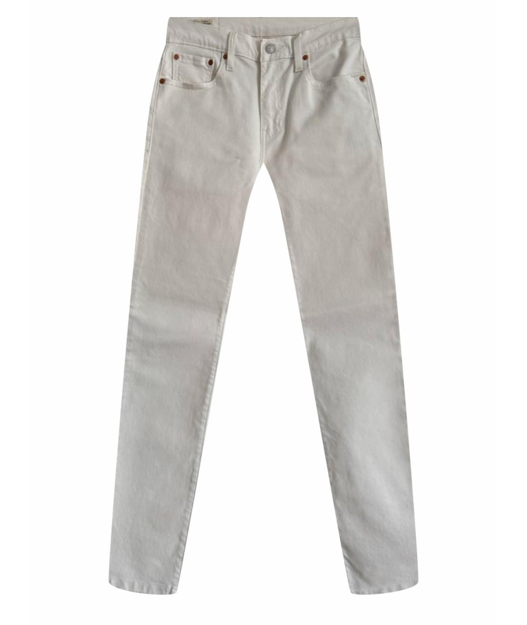 LEVI'S Белые хлопко-эластановые джинсы скинни, фото 1