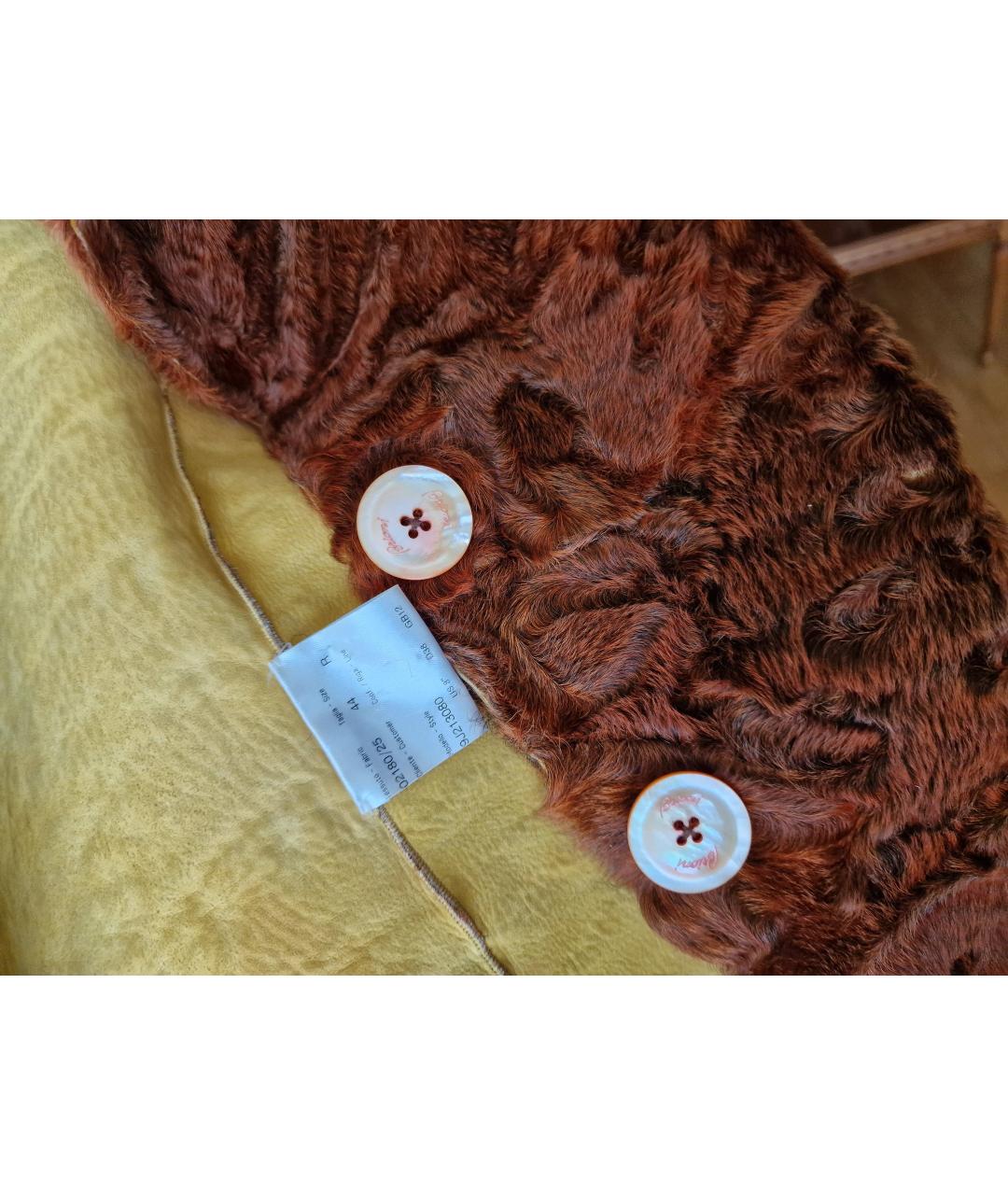 BRIONI Оранжевый меховой жакет/пиджак, фото 3