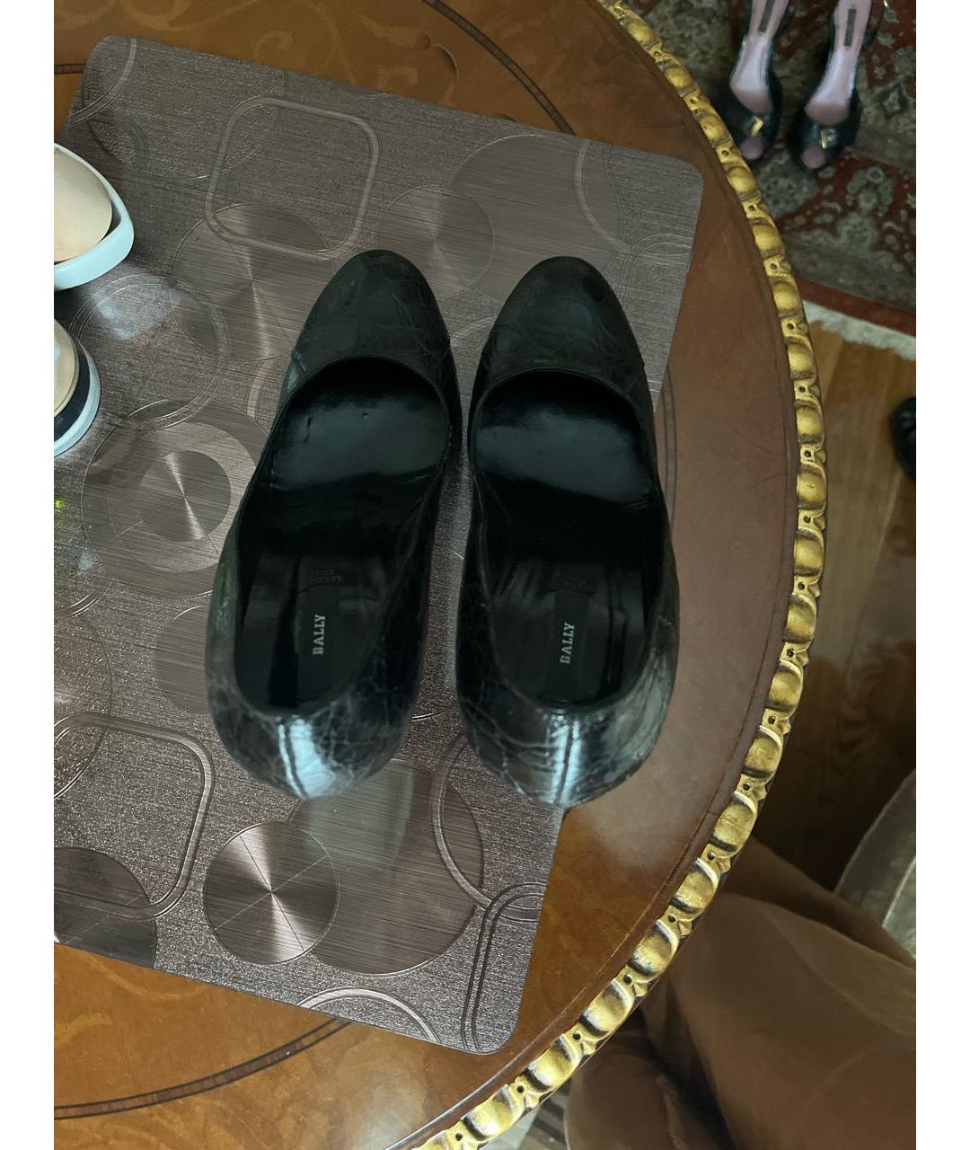 BALLY Черные туфли из экзотической кожи, фото 3