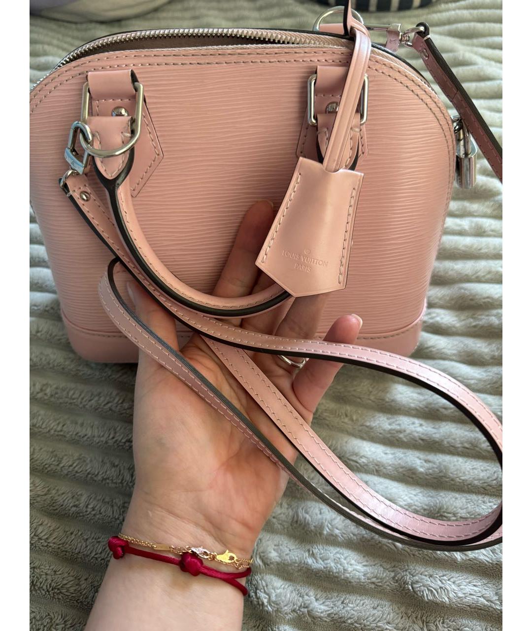 LOUIS VUITTON PRE-OWNED Розовая кожаная сумка с короткими ручками, фото 5