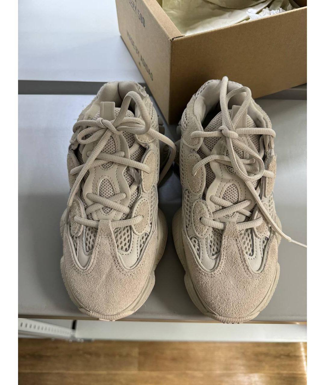 ADIDAS YEEZY Бежевые замшевые кроссовки, фото 2
