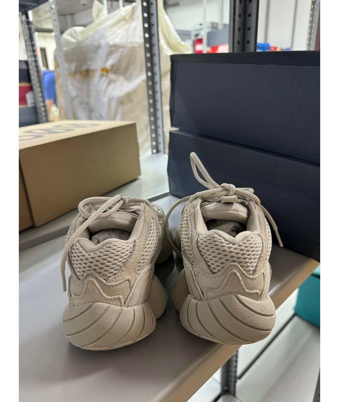 ADIDAS YEEZY Бежевые замшевые кроссовки, фото 3