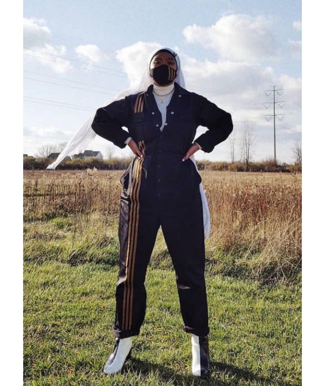 ADIDAS Черный хлопковый комбинезон, фото 6