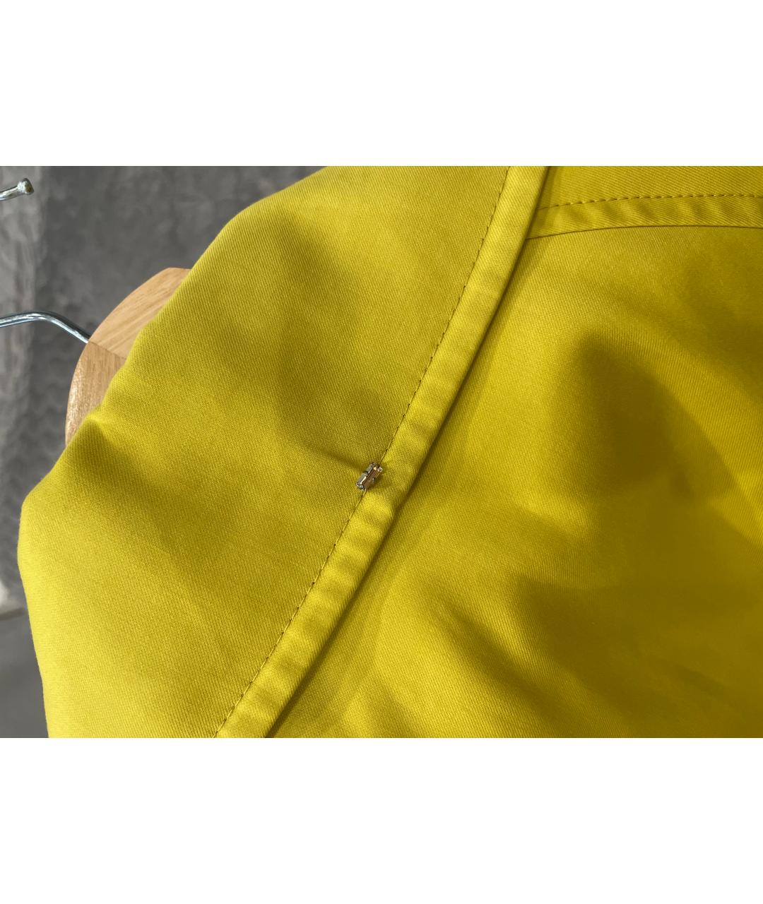 SPORTMAX Желтый хлопковый тренч/плащ, фото 5