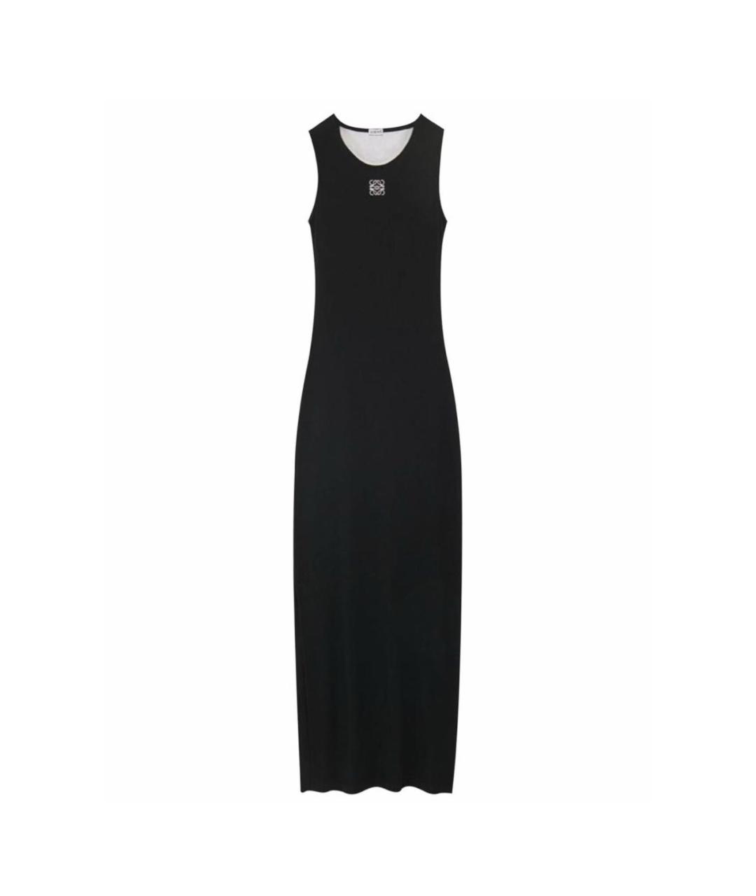 LOEWE Черное хлопко-эластановое повседневное платье, фото 1