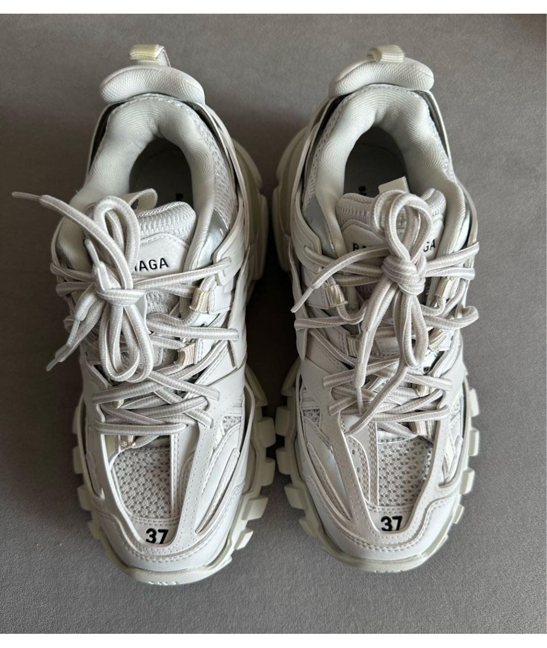 BALENCIAGA Белые кроссовки из искусственной кожи, фото 3