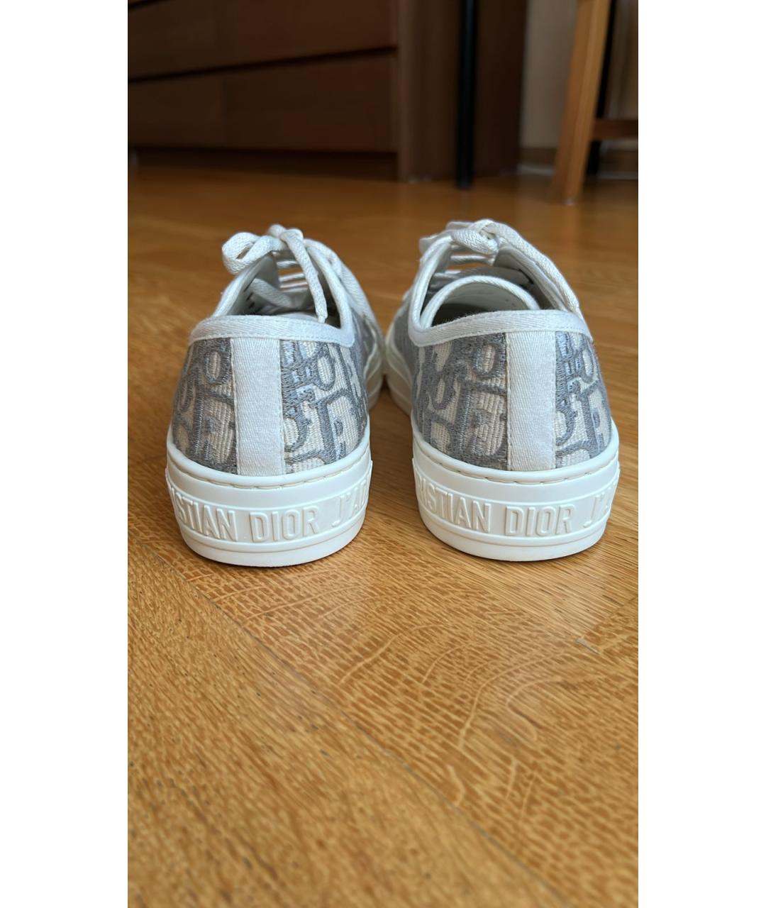 CHRISTIAN DIOR Серые текстильные кеды, фото 4