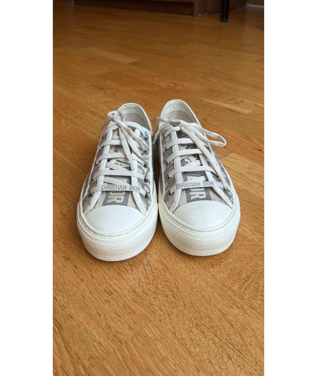 CHRISTIAN DIOR Серые текстильные кеды, фото 2