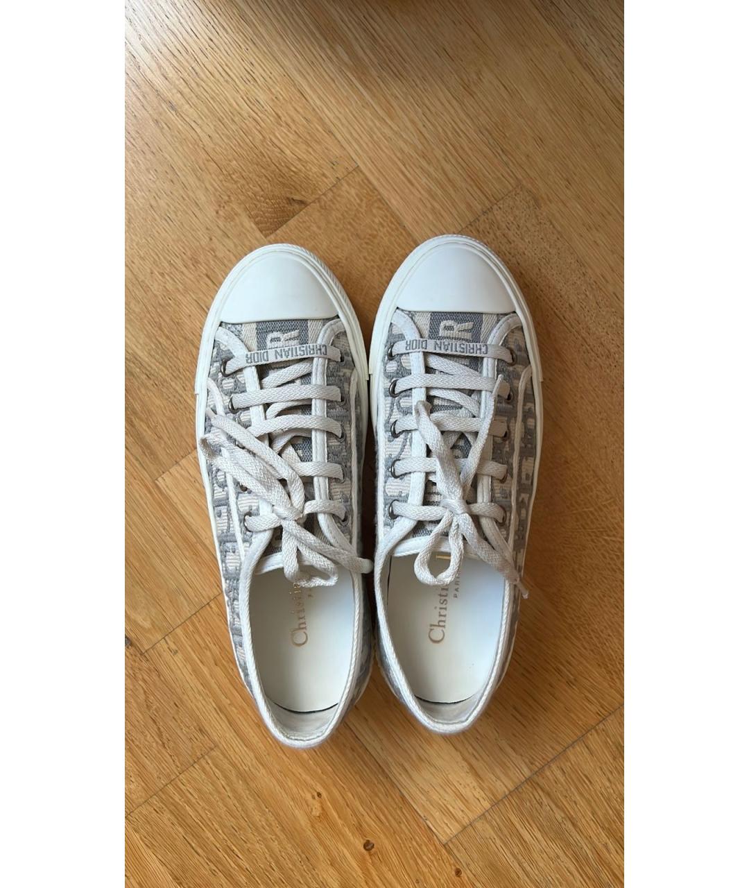 CHRISTIAN DIOR Серые текстильные кеды, фото 3