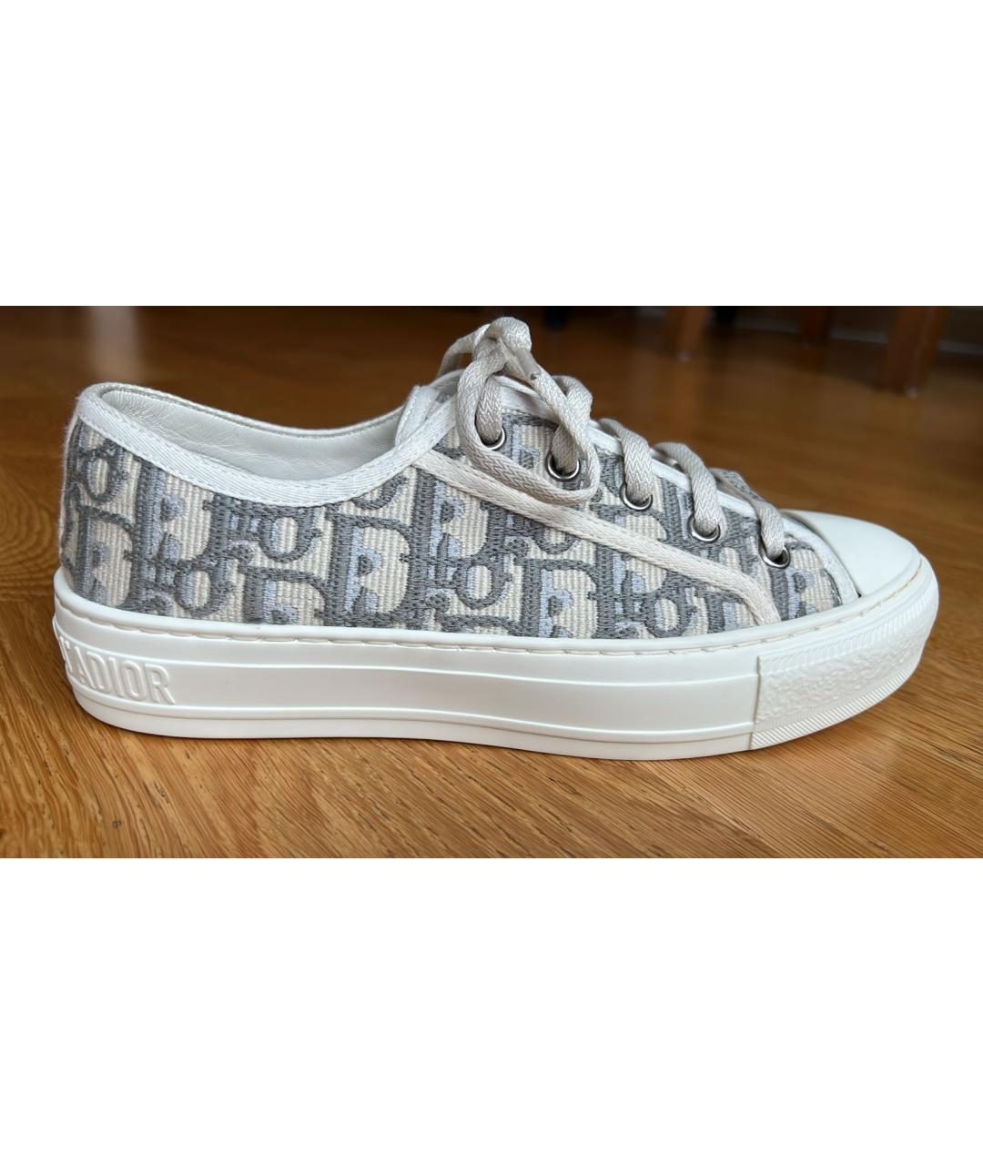 CHRISTIAN DIOR Серые текстильные кеды, фото 6