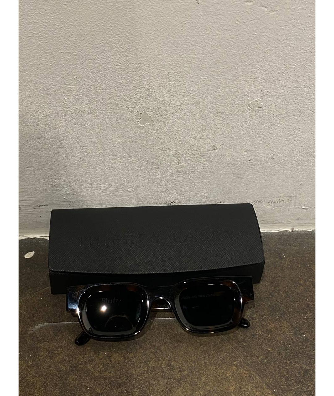 RHUDE Черные пластиковые солнцезащитные очки, фото 5