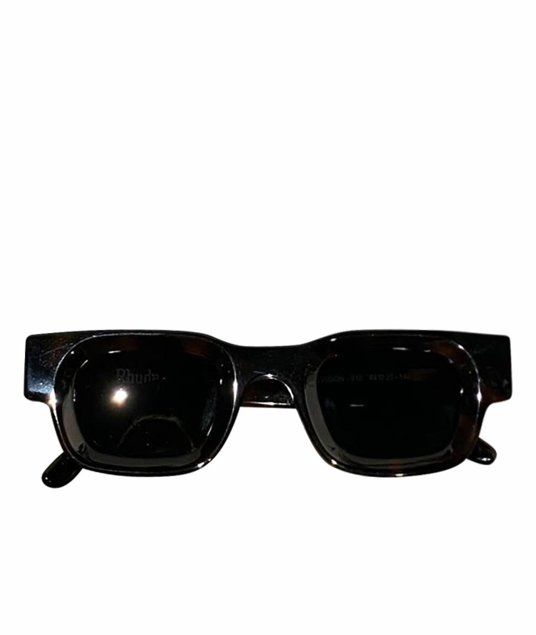 RHUDE Черные пластиковые солнцезащитные очки, фото 1