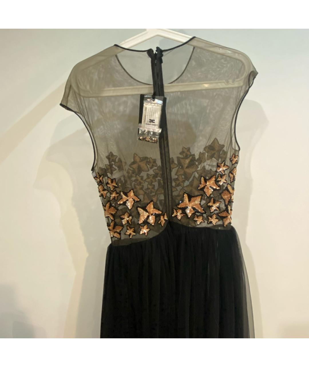 ELISABETTA FRANCHI Черное полиамидовое коктейльное платье, фото 3