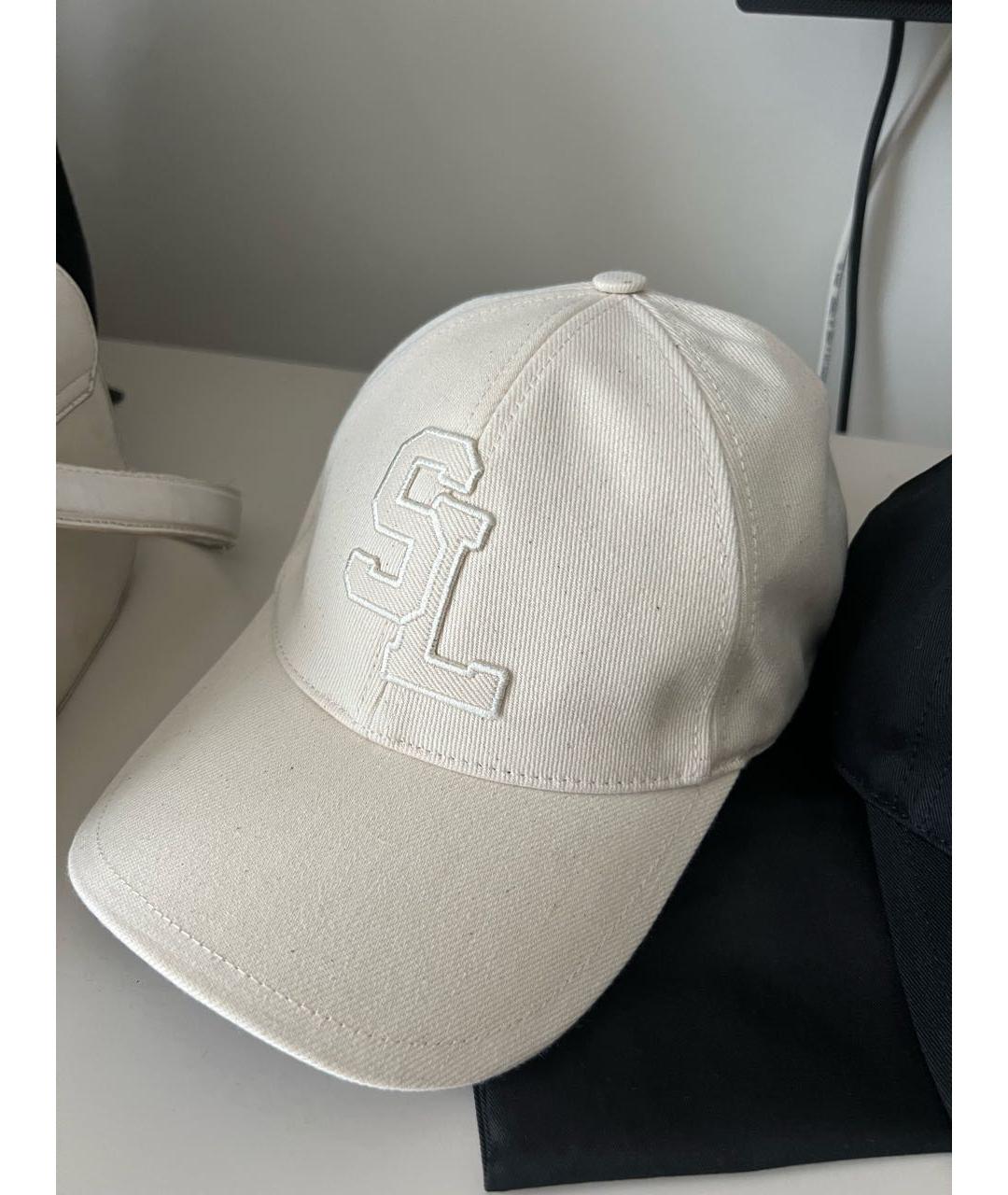 SAINT LAURENT Бежевая хлопковая кепка, фото 5