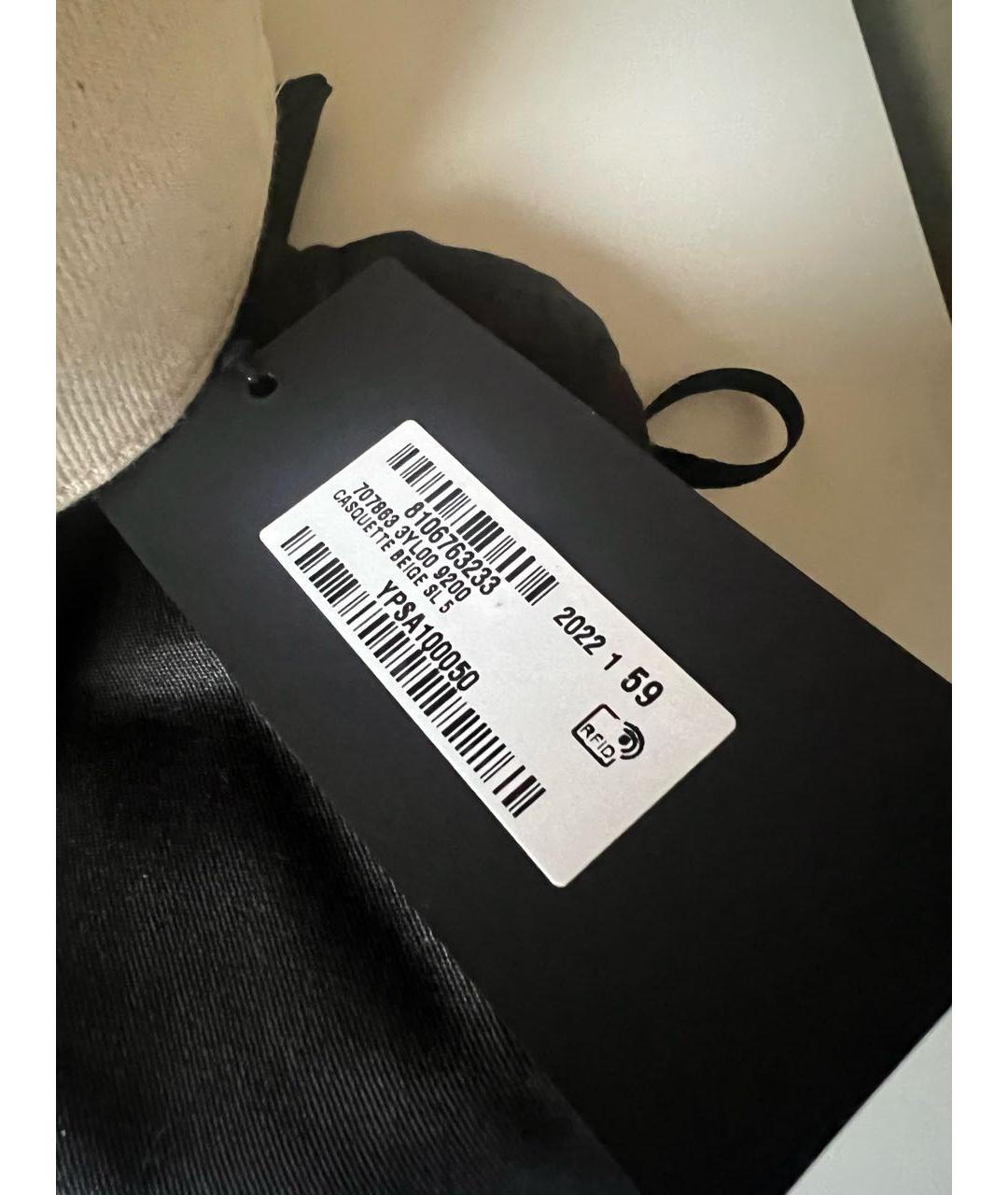 SAINT LAURENT Бежевая хлопковая кепка, фото 4