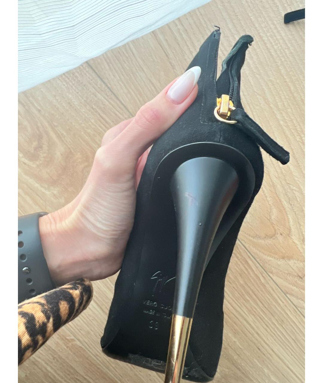 GIUSEPPE ZANOTTI DESIGN Черные замшевые ботильоны, фото 7