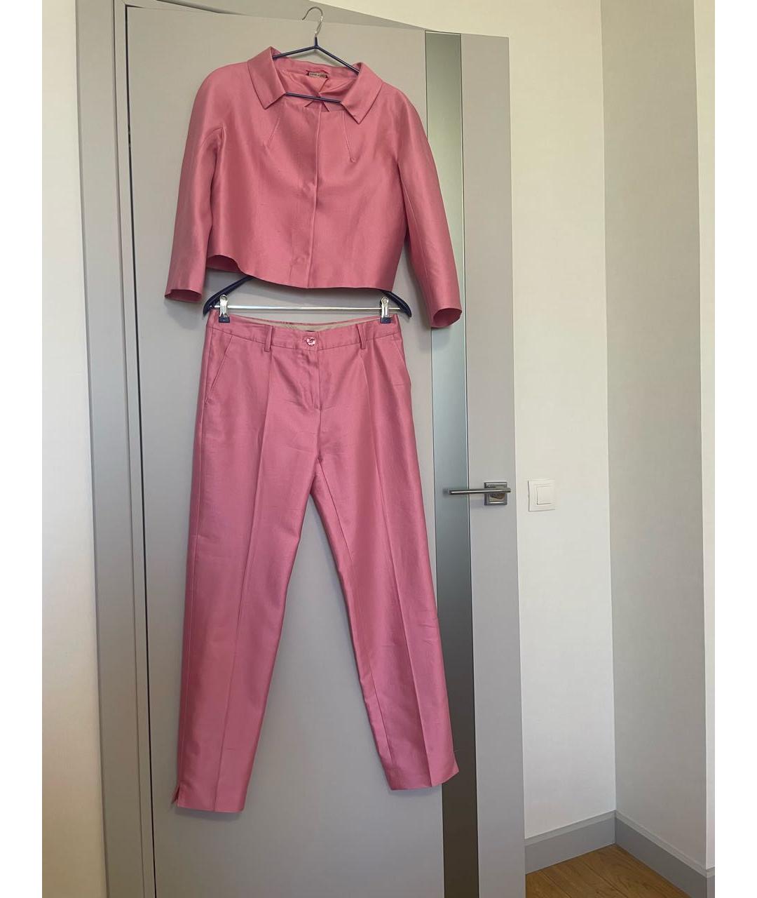 MAX MARA STUDIO Розовый хлопковый костюм с брюками, фото 9