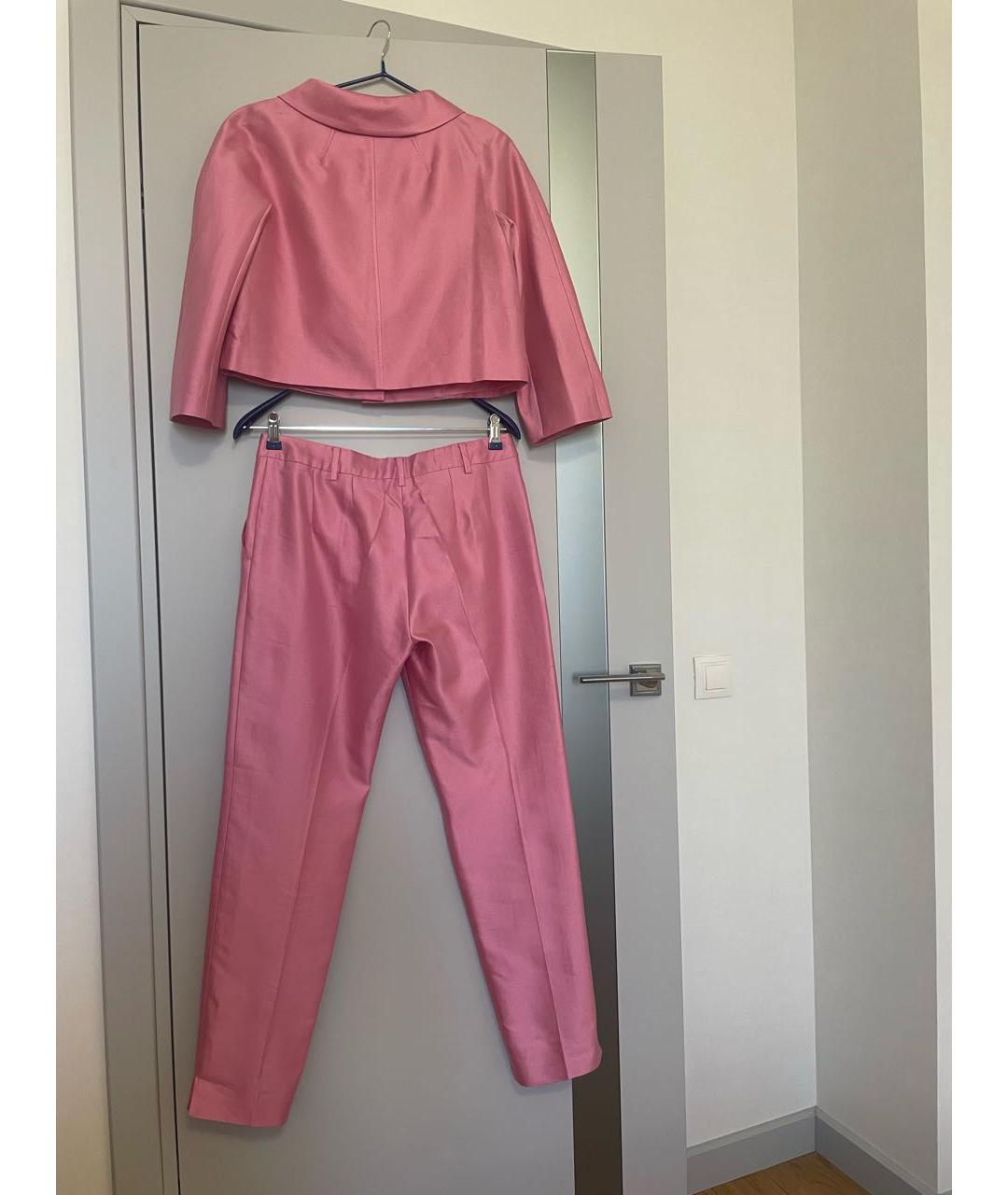 MAX MARA STUDIO Розовый хлопковый костюм с брюками, фото 2