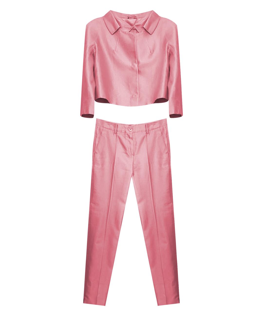 MAX MARA STUDIO Розовый хлопковый костюм с брюками, фото 1