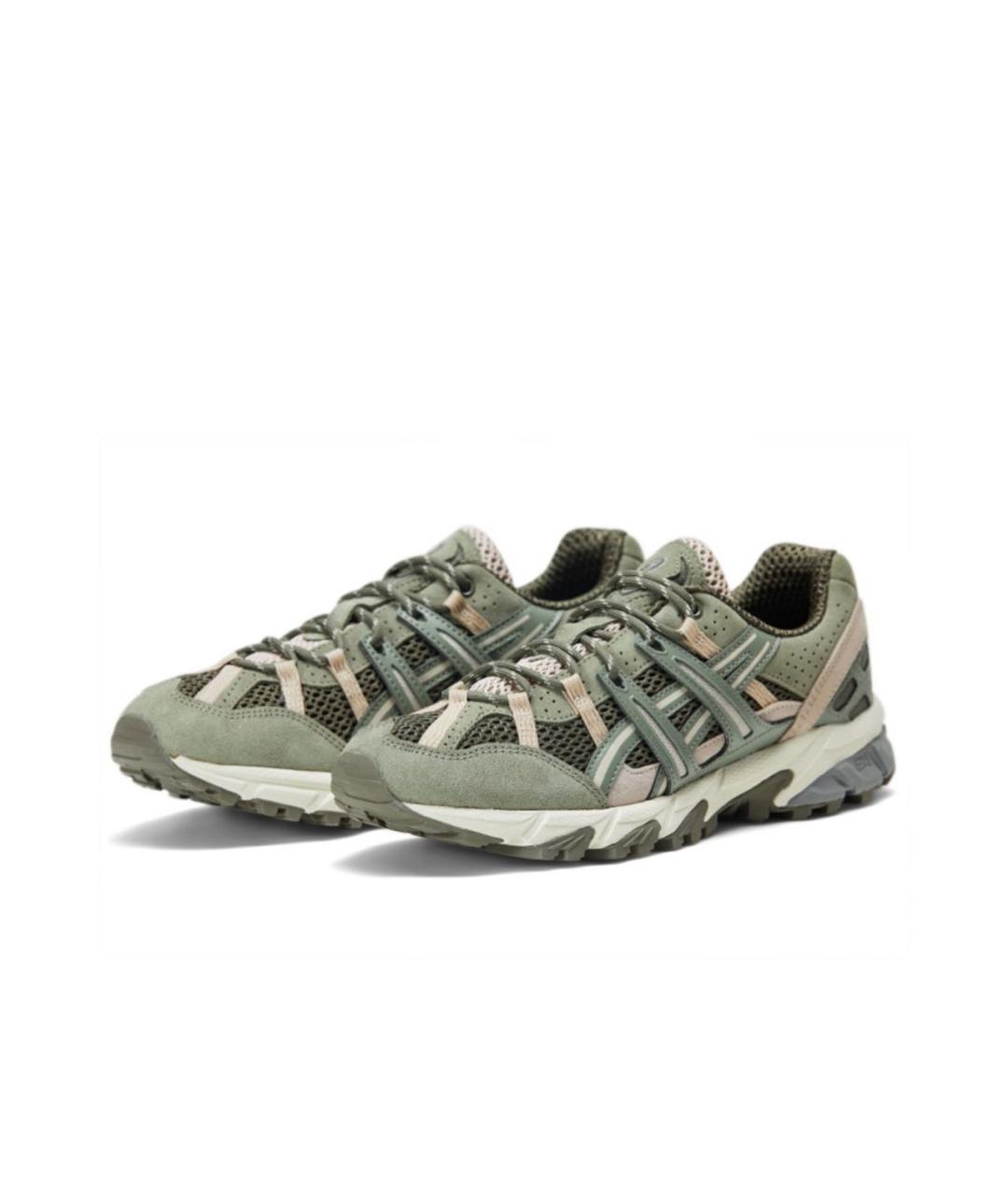 ASICS Зеленые замшевые низкие кроссовки / кеды, фото 2