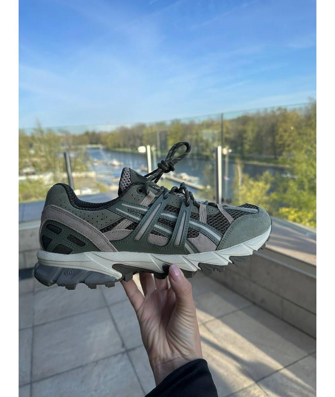 ASICS Зеленые замшевые низкие кроссовки / кеды, фото 5