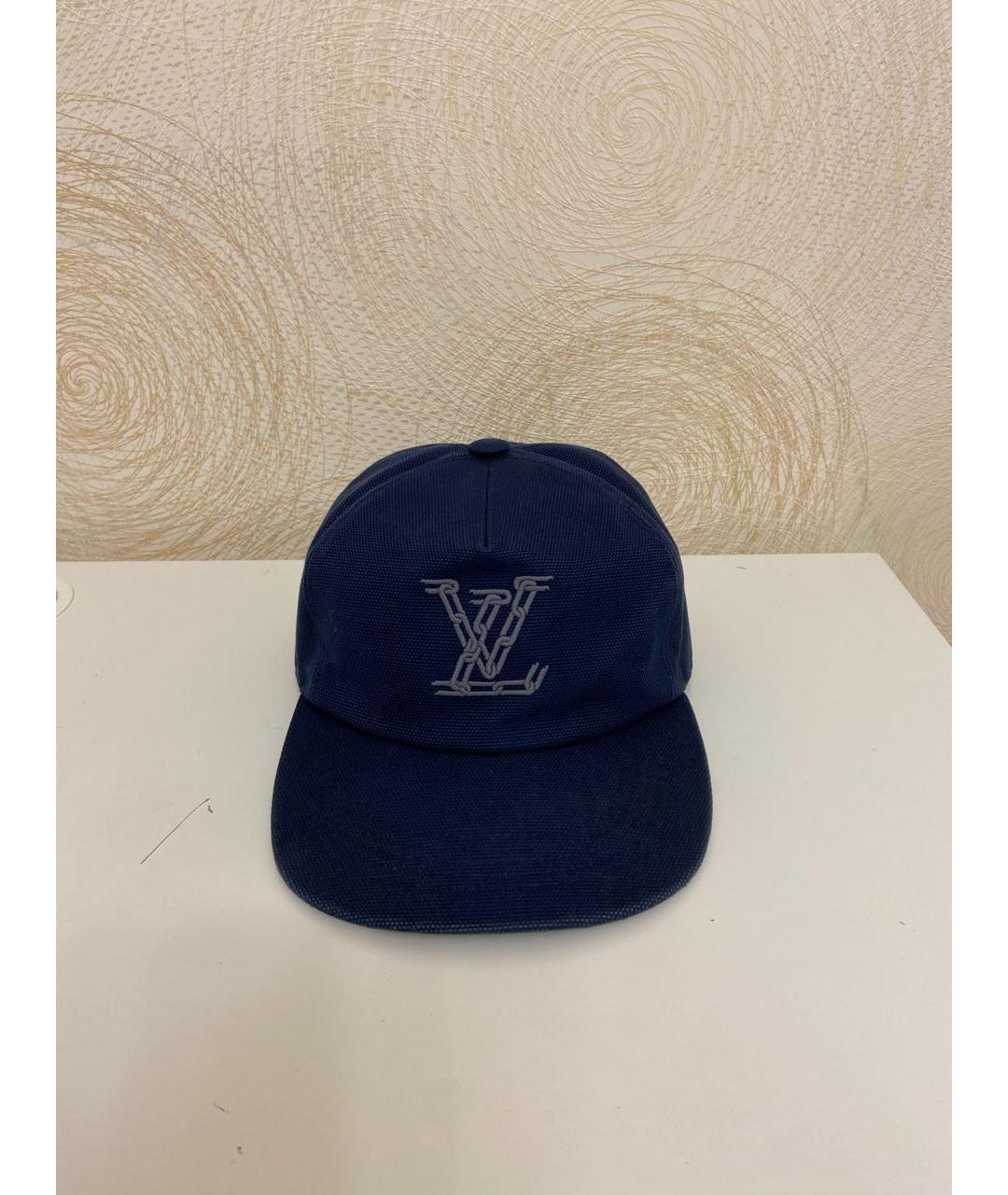 LOUIS VUITTON PRE-OWNED Темно-синяя хлопковая кепка/бейсболка, фото 3