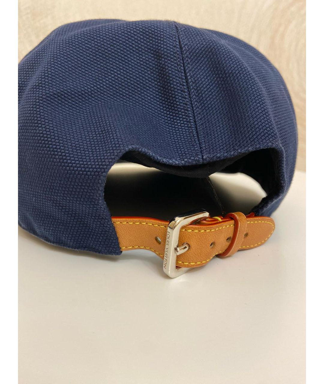 LOUIS VUITTON PRE-OWNED Темно-синяя хлопковая кепка/бейсболка, фото 4