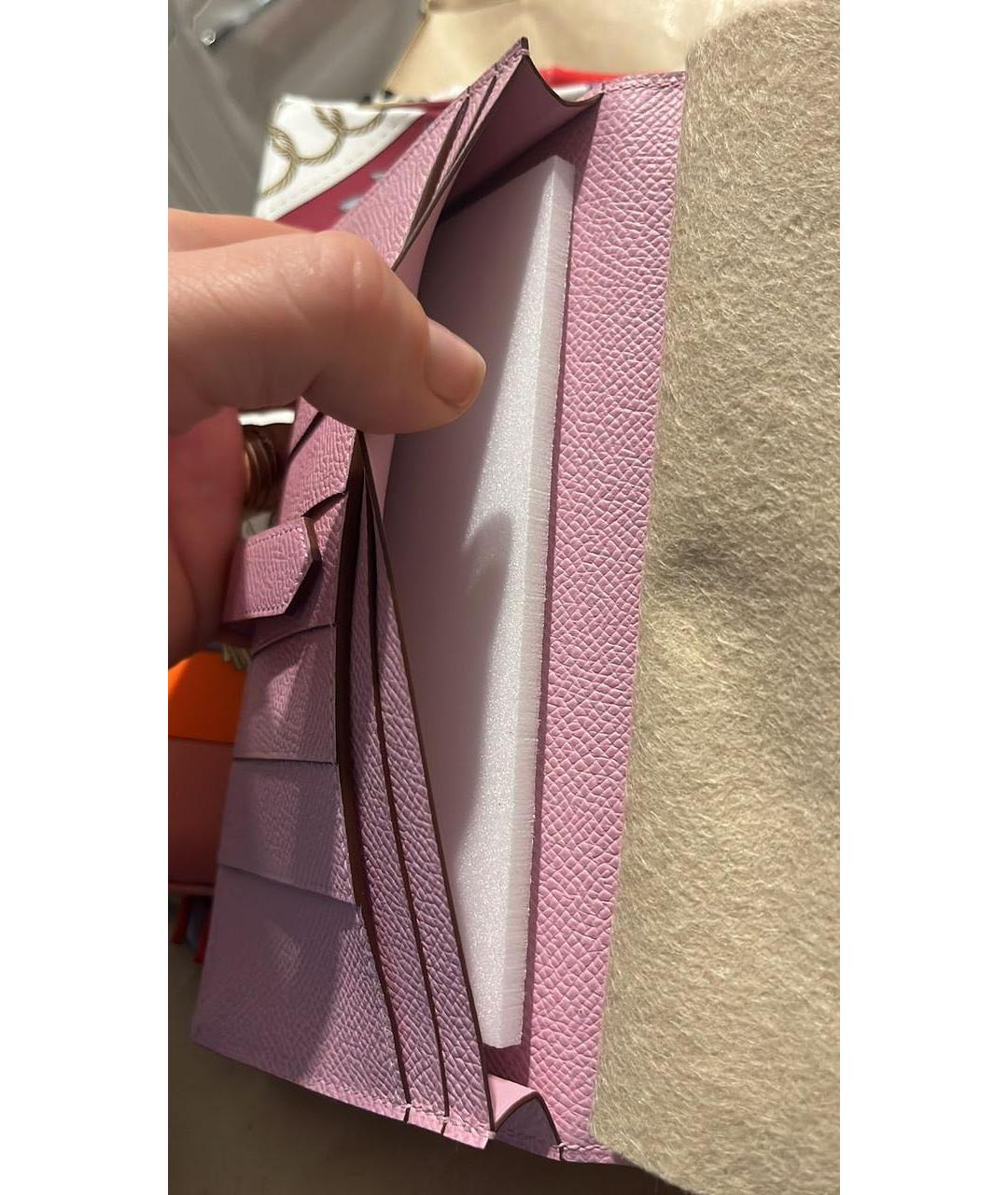 HERMES PRE-OWNED Розовый кожаный кошелек, фото 3