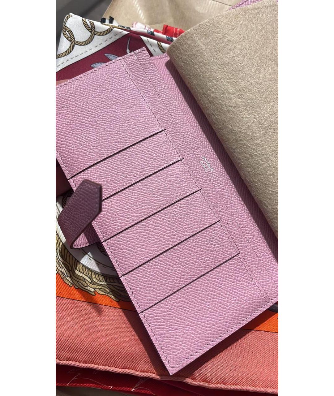 HERMES PRE-OWNED Розовый кожаный кошелек, фото 4