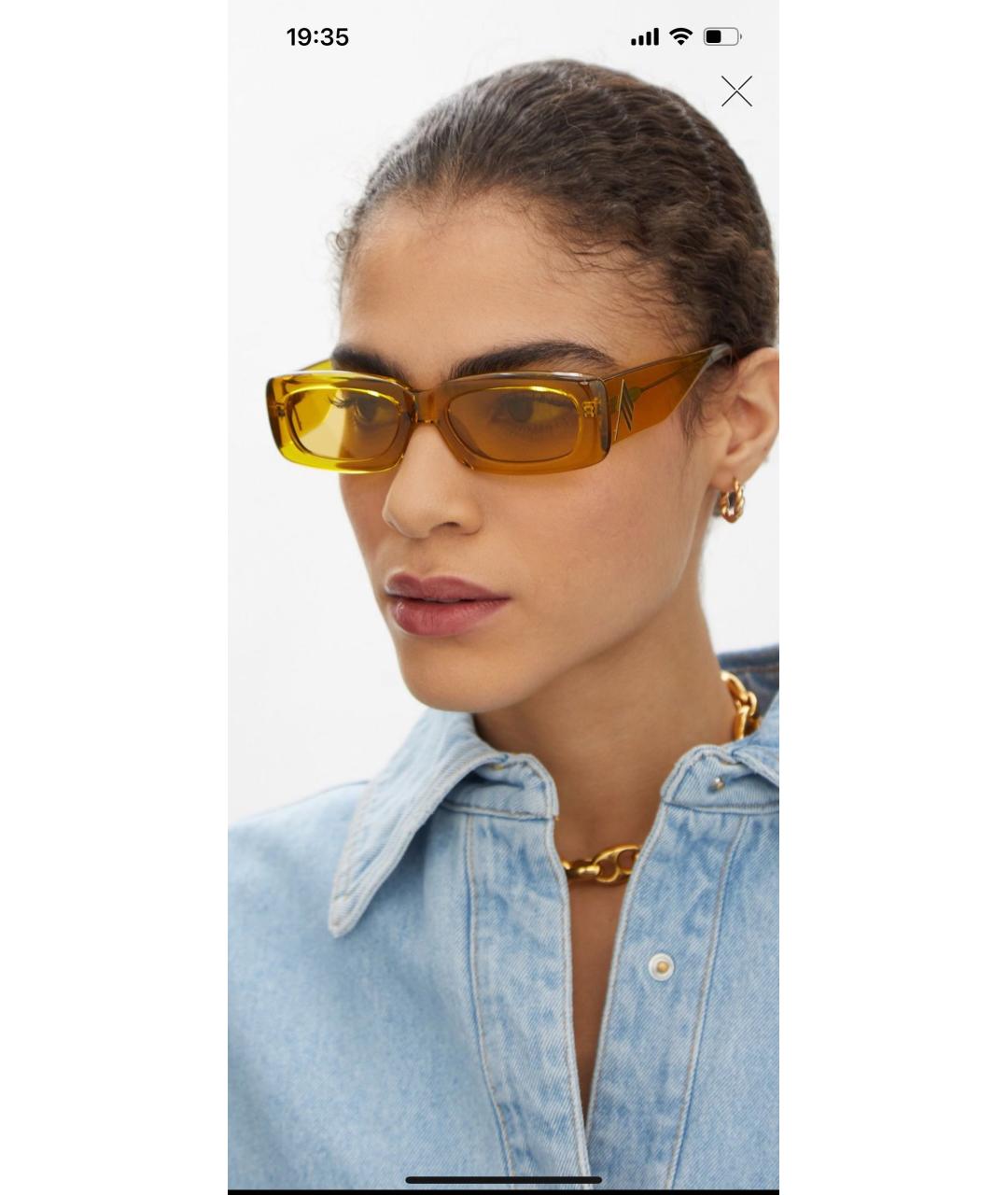 THE ATTICO Горчичные пластиковые солнцезащитные очки, фото 5
