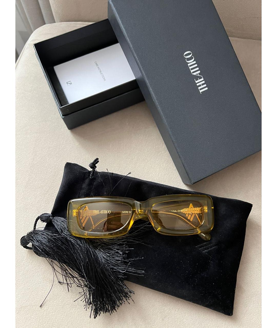 THE ATTICO Горчичные пластиковые солнцезащитные очки, фото 6