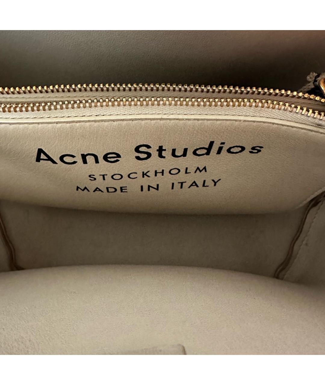 ACNE STUDIOS Белая кожаная сумка через плечо, фото 4