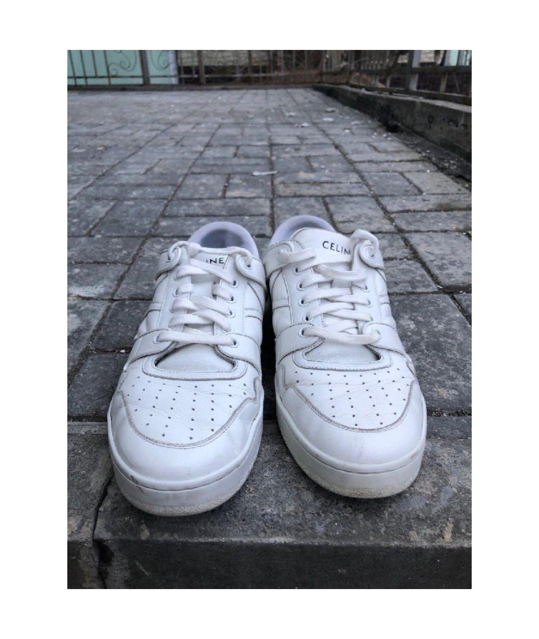 CELINE PRE-OWNED Белые кожаные низкие кроссовки / кеды, фото 7