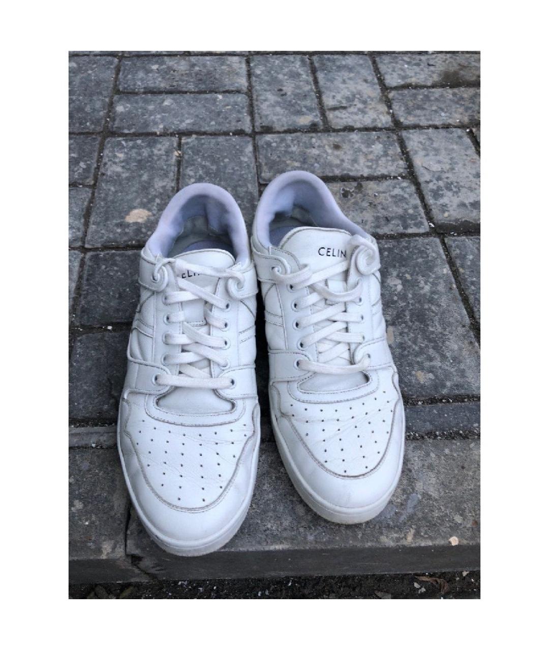 CELINE PRE-OWNED Белые кожаные низкие кроссовки / кеды, фото 6