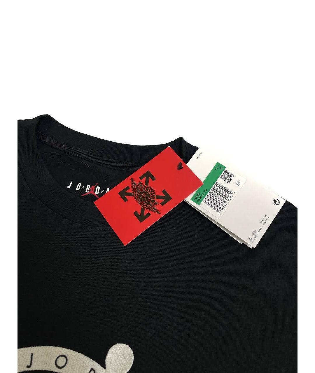 OFF-WHITE Черная хлопко-полиэстеровая футболка, фото 5