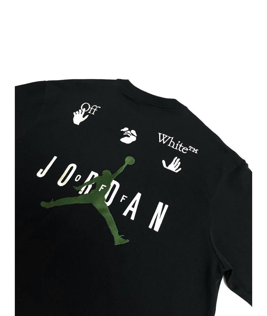 OFF-WHITE Черная хлопко-полиэстеровая футболка, фото 4