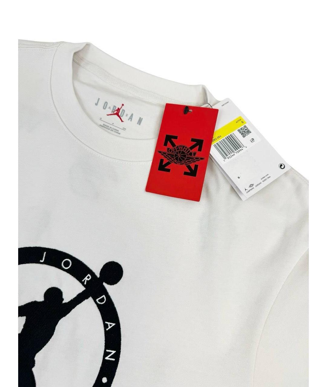 OFF-WHITE Белая хлопко-полиэстеровая футболка, фото 5