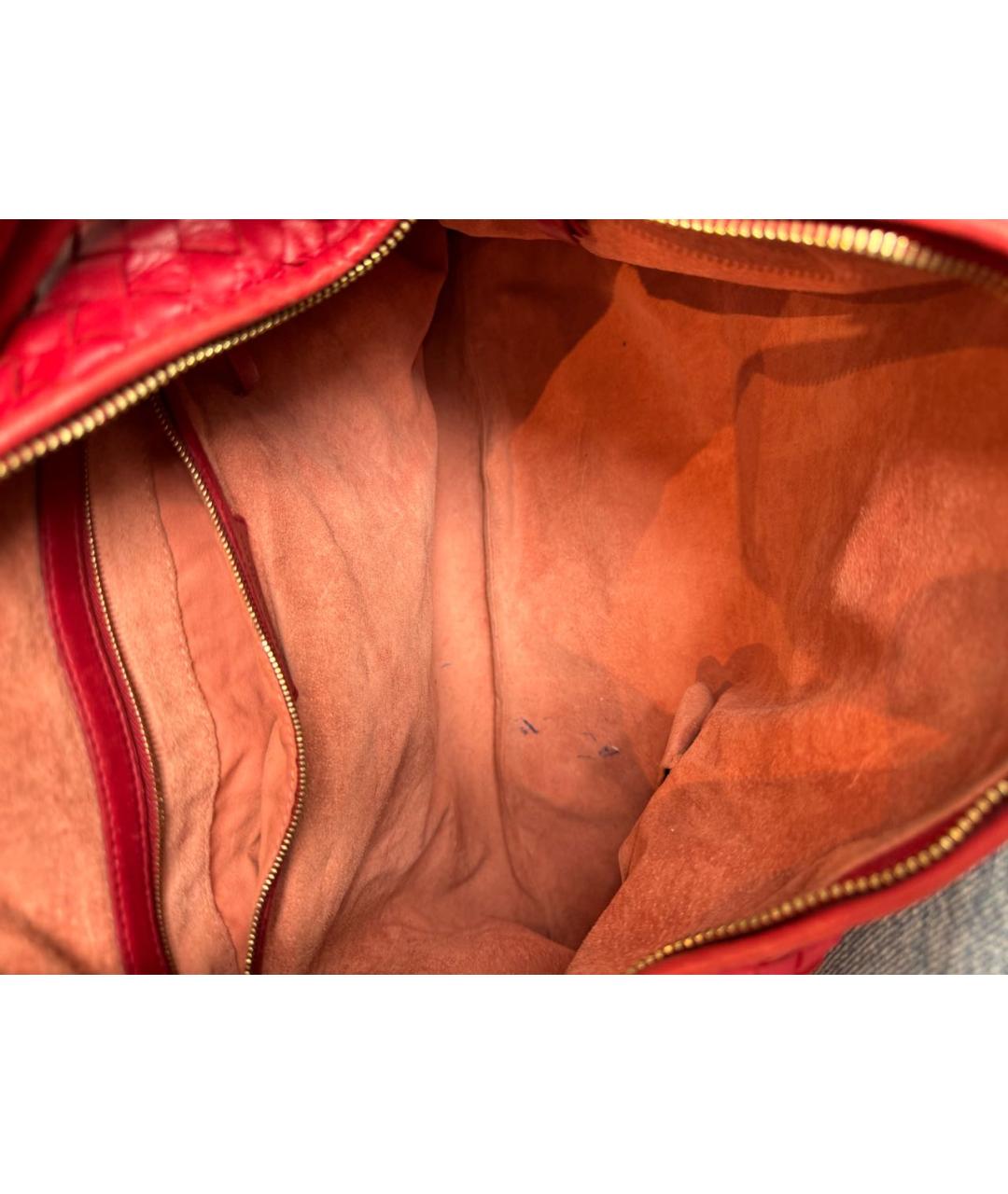 BOTTEGA VENETA Красная кожаная сумка с короткими ручками, фото 7