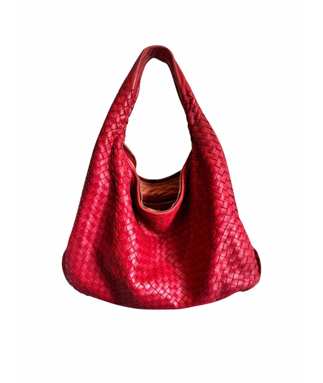 BOTTEGA VENETA Красная кожаная сумка с короткими ручками, фото 1