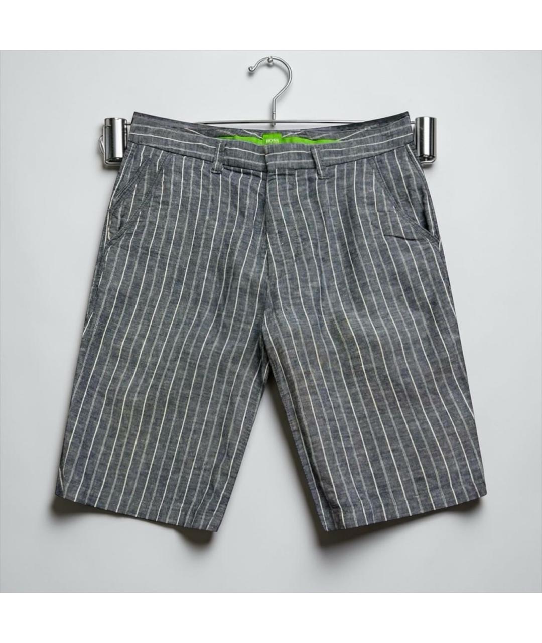HUGO BOSS Серые льняные шорты, фото 7