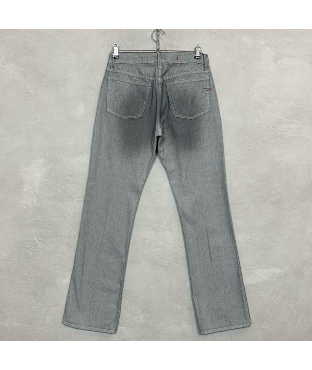 DIESEL Серые хлопковые прямые джинсы, фото 2