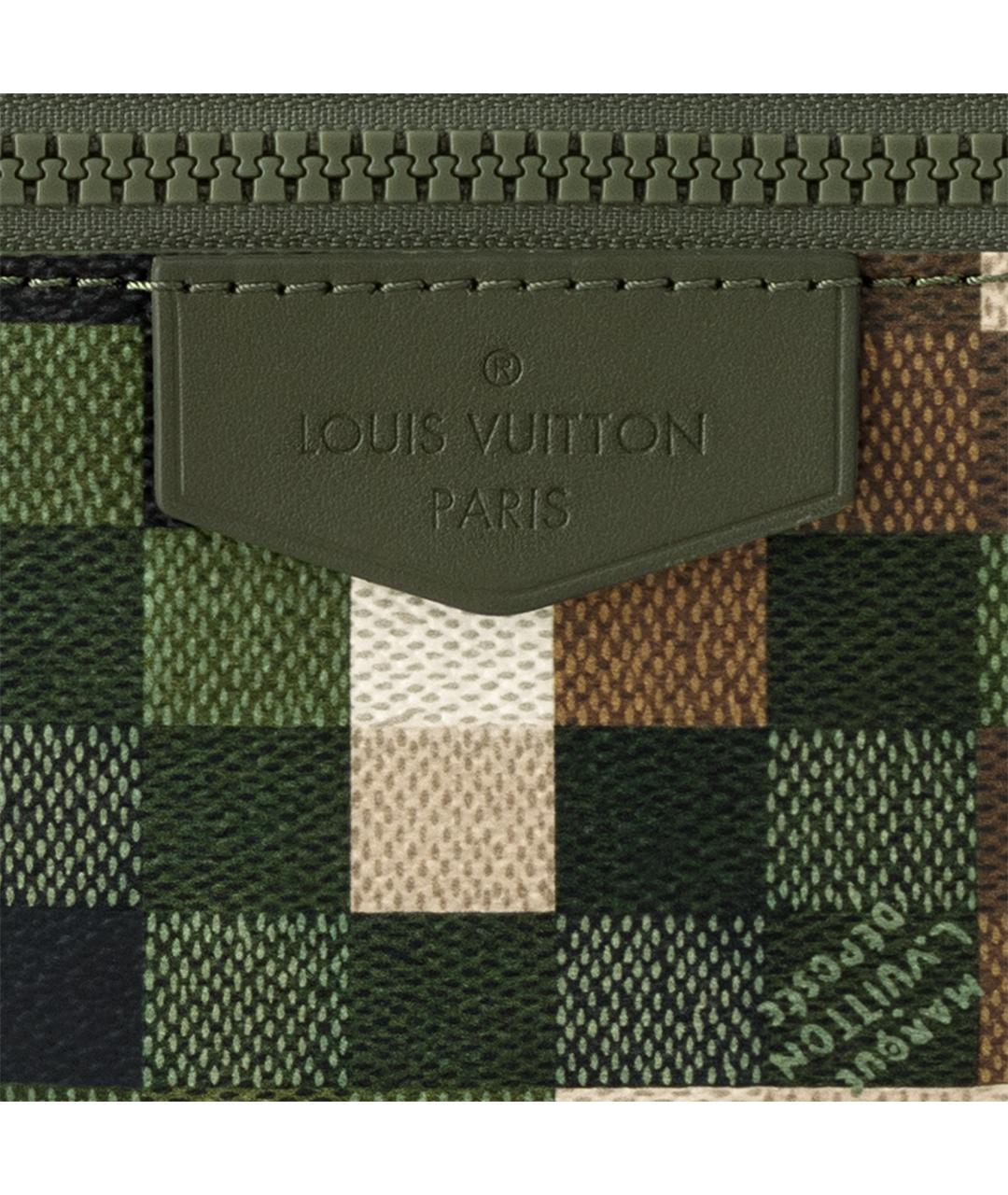 LOUIS VUITTON Зеленая кожаная поясная сумка, фото 5