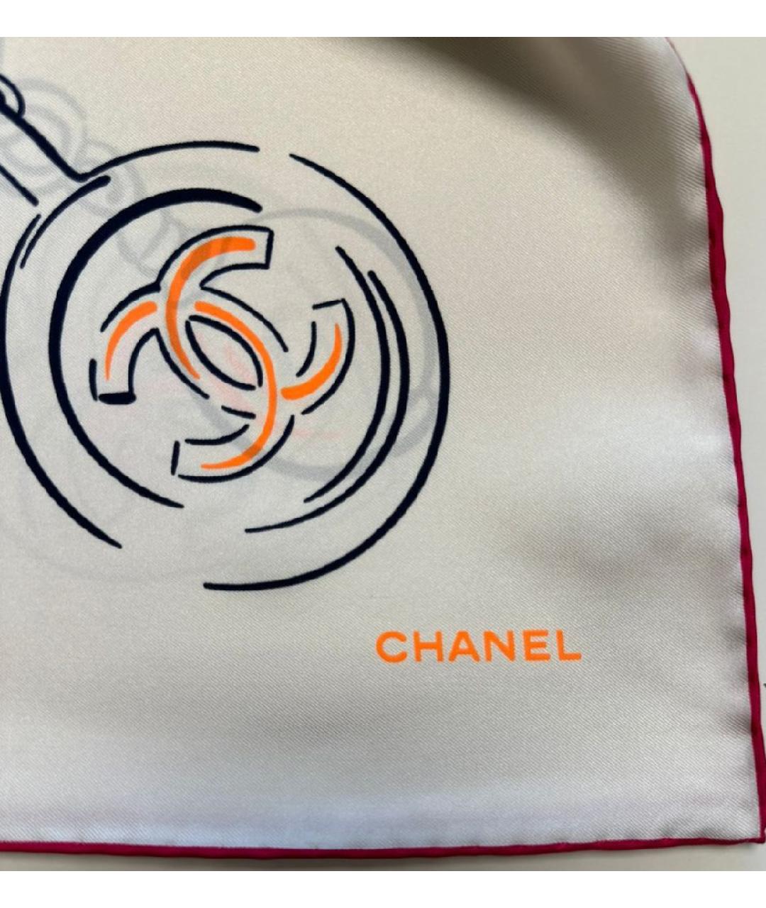 CHANEL PRE-OWNED Белый шелковый платок, фото 2