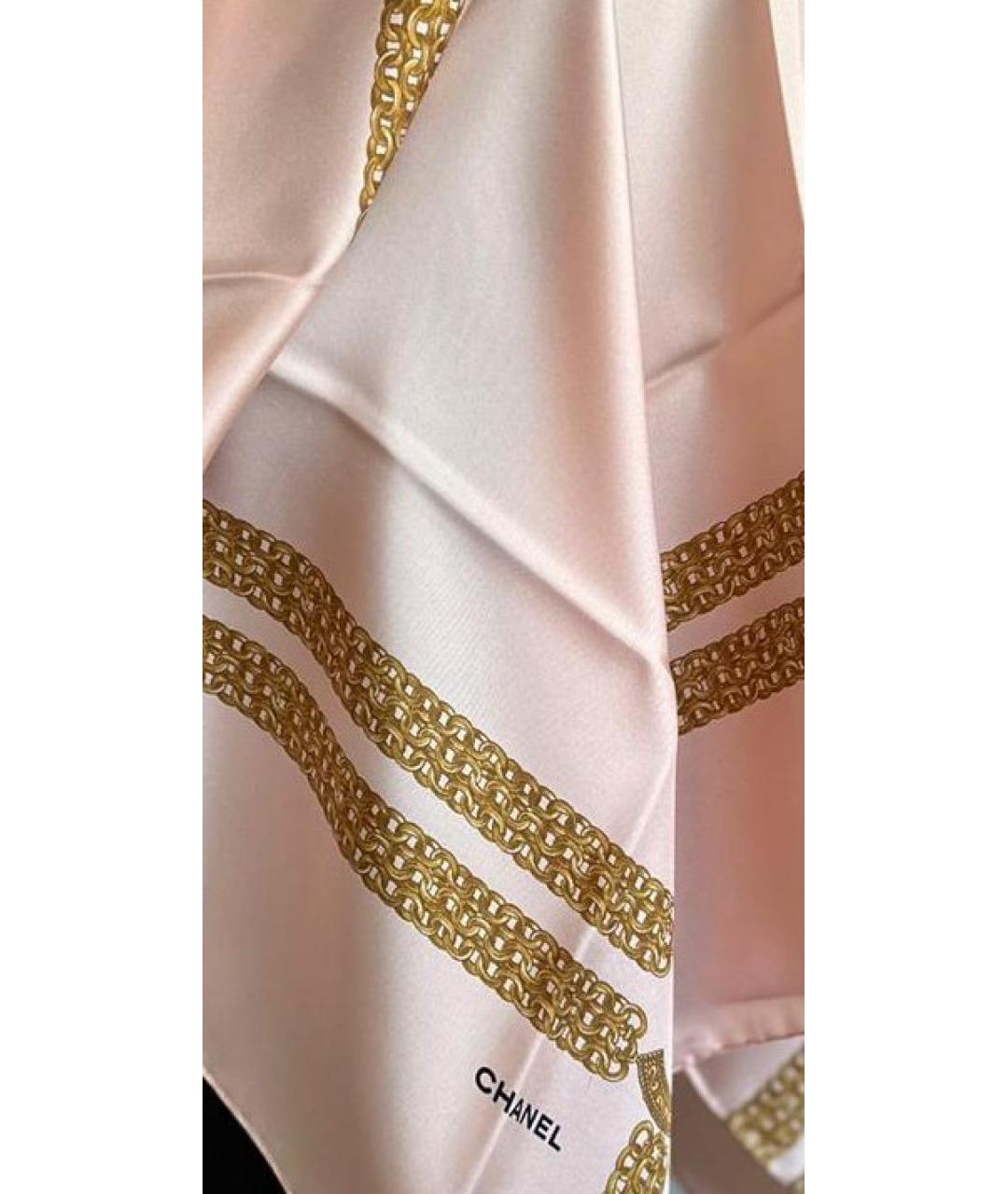 CHANEL PRE-OWNED Розовый шелковый платок, фото 7